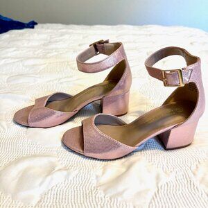 DREAM PAIRS Womens Low Heel Pump Ankle Strap Dress Sandal In Champagne/Pearl 5.5